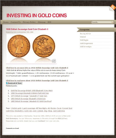 Gold Coin Advice Sovereigns Page